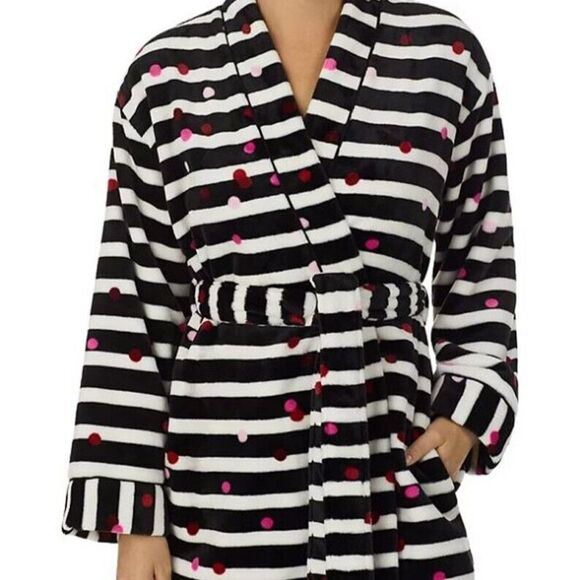 NWT Kate Spade Striped Robe with Red and pink Accents - Picture 1 of 7